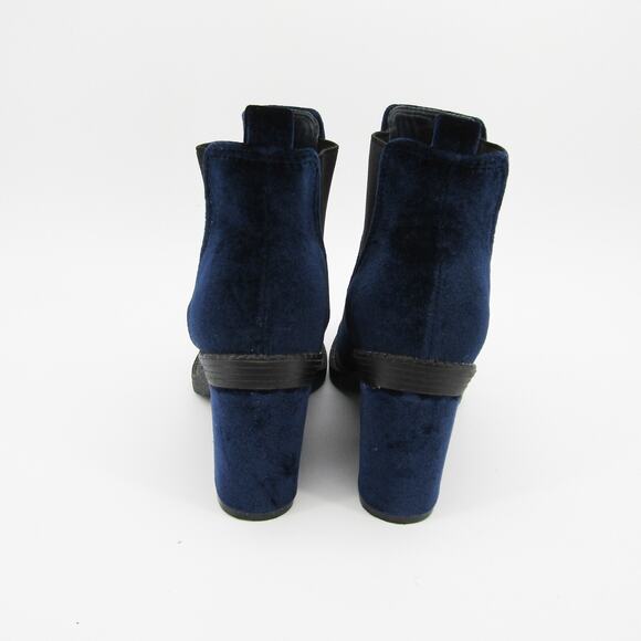 Indigo Rd Women Chelsea Boots US 7 Chunky Platform Velvet Bootie Blue - Picture 10 of 10
